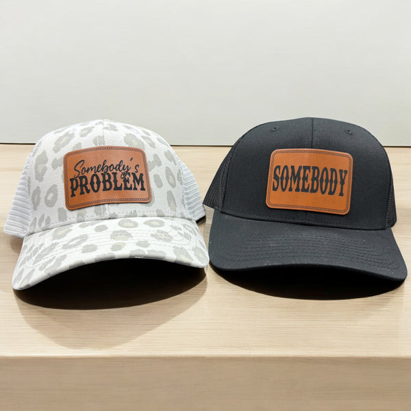 Trucker-Style Premium Leatherette Patch Caps - "Somebody's Problem" Collection