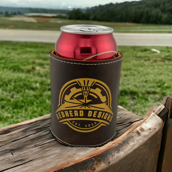 Custom Laser engraved Leather Koozie