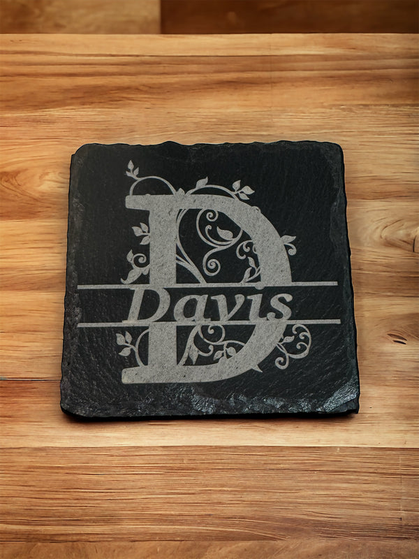 Custom Laser Engraved Slate Coasters