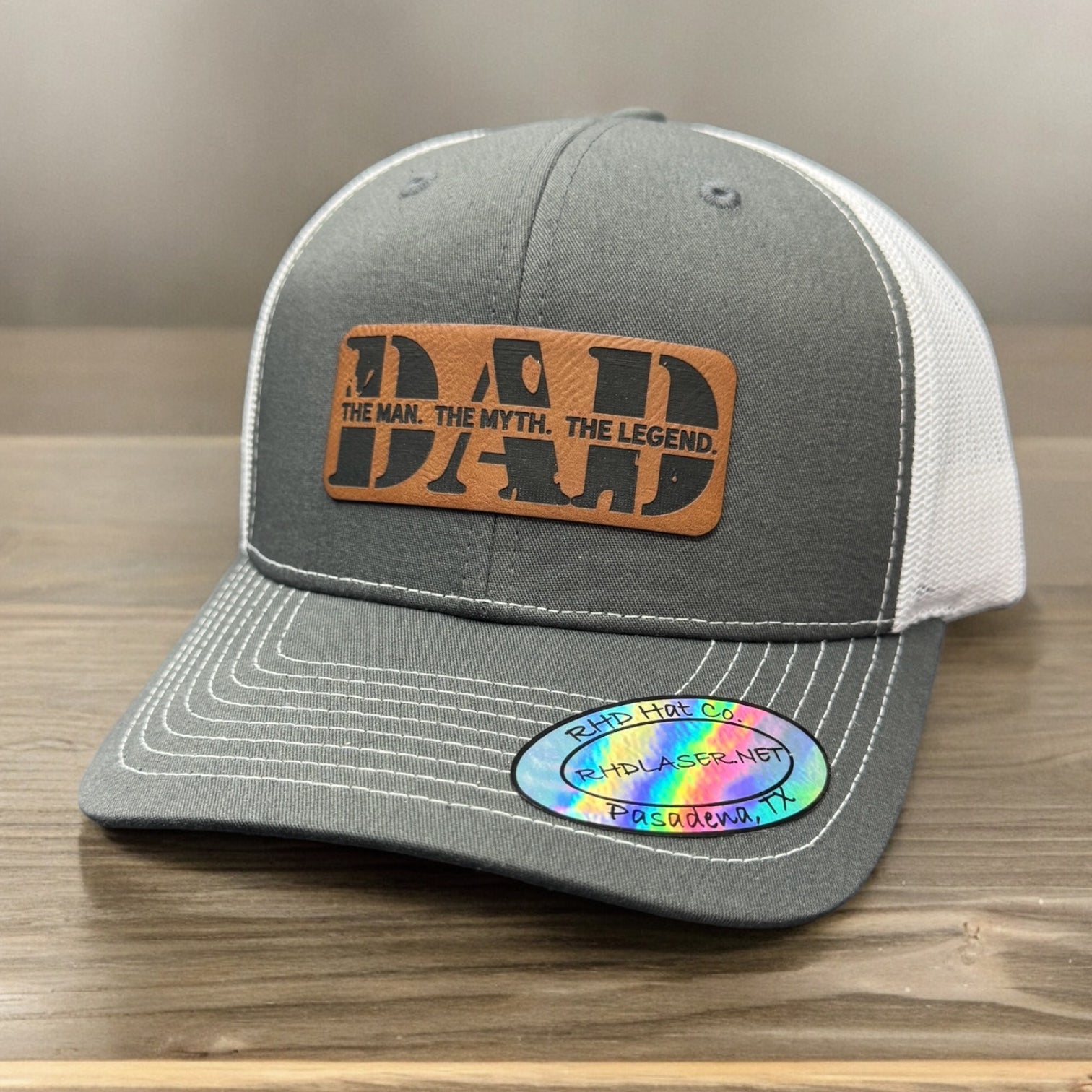 Fathers Day Leather Patch Hat The Man Myth Legend