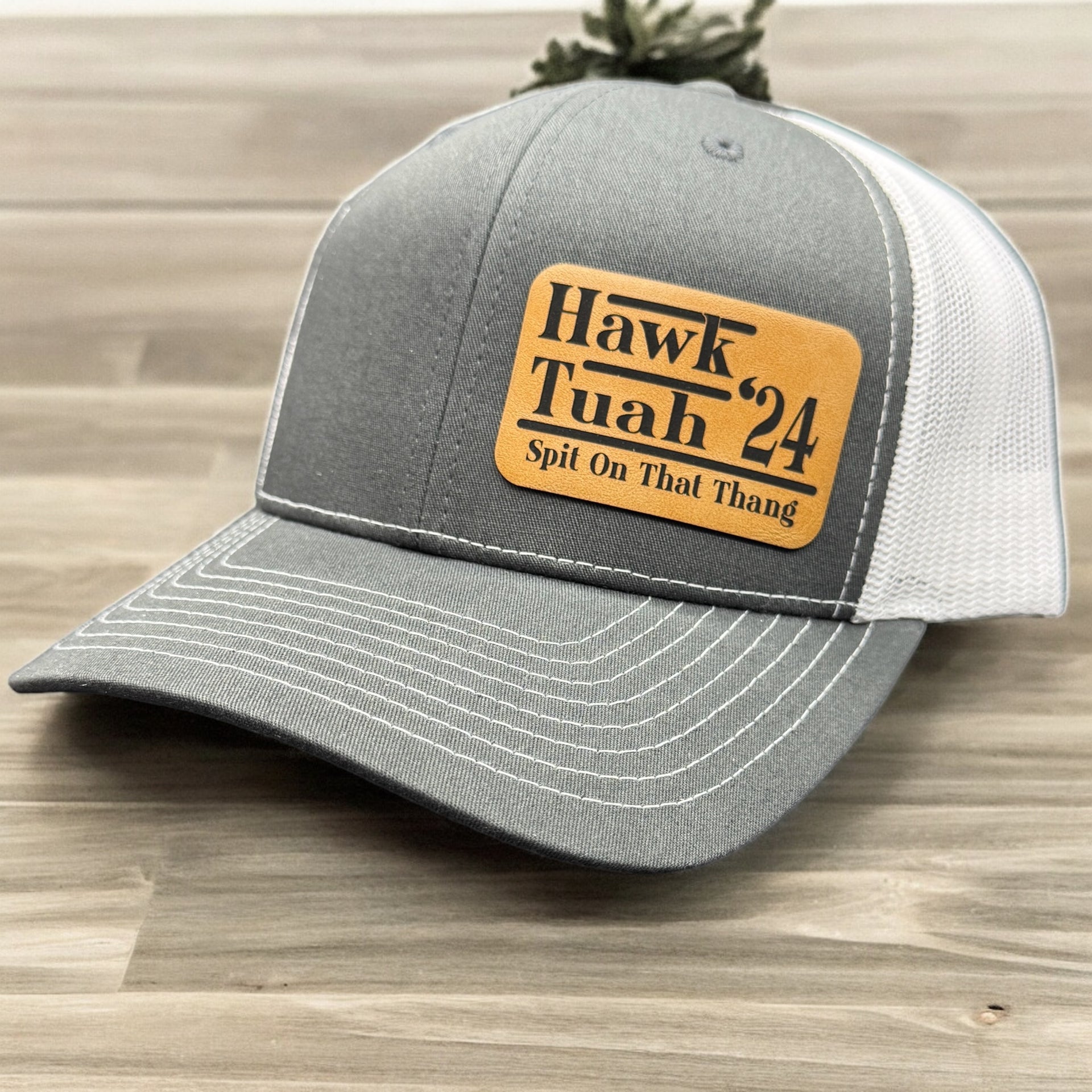 hauck tuah hat Hawk Tuah Spit On That Thang Grey/Black / Patch 2 (Girl)
